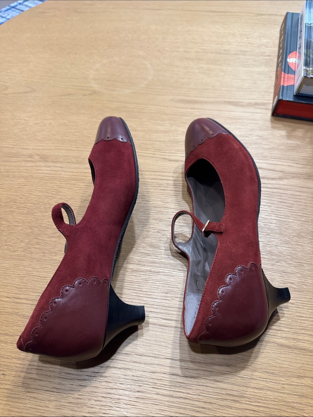 SAS Burgundy Mary Jane Low Heel Pumps - Picture 5 of 9